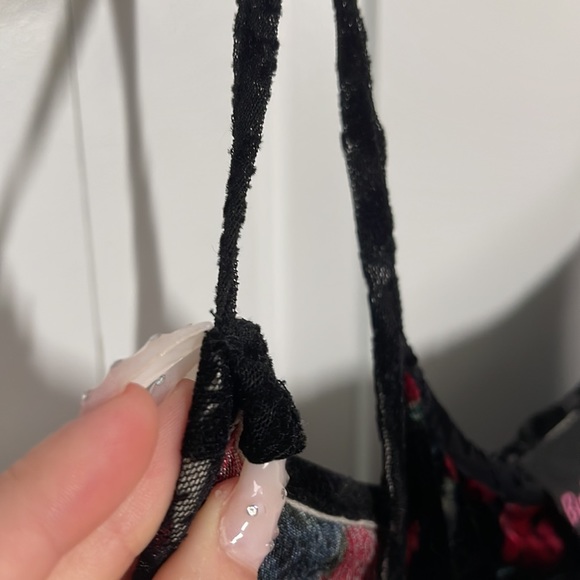 By Debra Vintage Floral Velvet and Lace Dress - Picture 4 of 5